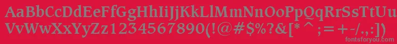 フォントCaxtonBoldBt – 赤い背景に灰色の文字