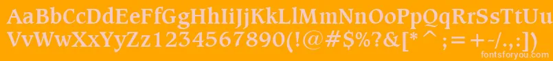 フォントCaxtonBoldBt – オレンジの背景にピンクのフォント
