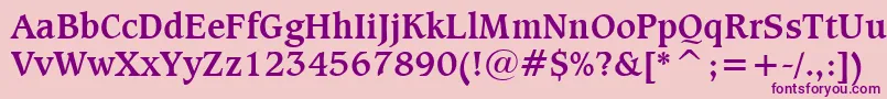 CaxtonBoldBt-Schriftart – Violette Schriften auf rosa Hintergrund