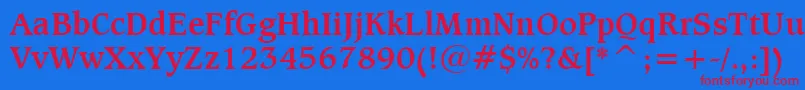 Police CaxtonBoldBt – polices rouges sur fond bleu