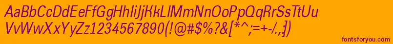 More about AGroticnrItalic Font AGroticnrItalic Font – Purple Fonts on Orange Background