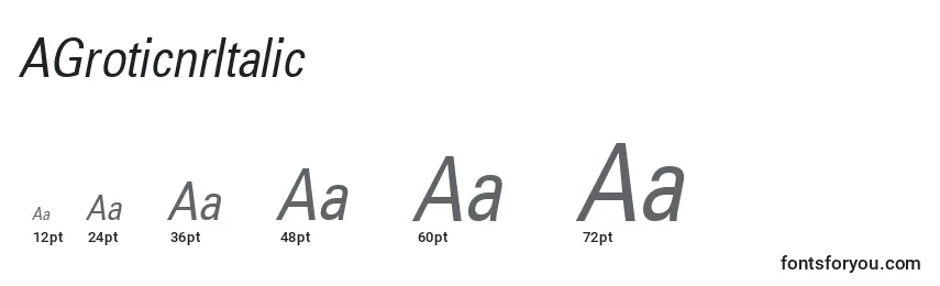 Размеры шрифта AGroticnrItalic