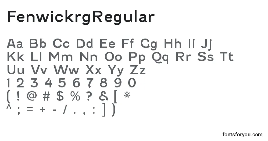Шрифт FenwickrgRegular – алфавит, цифры, специальные символы