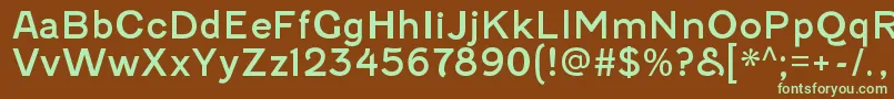 Czcionka FenwickrgRegular – zielone czcionki na brązowym tle