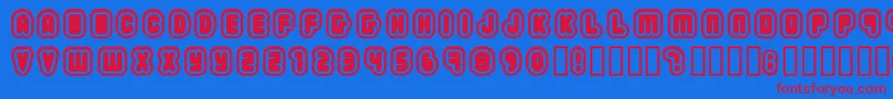 2203 ffy Font – Red Fonts on Blue Background