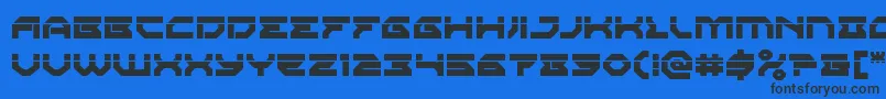 Czcionka Xenodemonlaser – czarne czcionki na niebieskim tle
