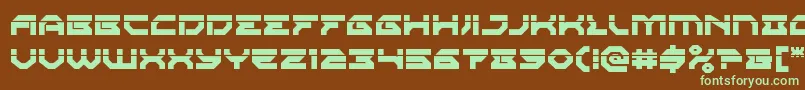 Xenodemonlaser-fontti – vihreät fontit ruskealla taustalla