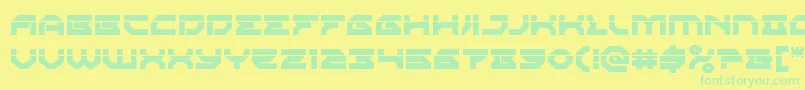 Fonte Xenodemonlaser – fontes verdes em um fundo amarelo