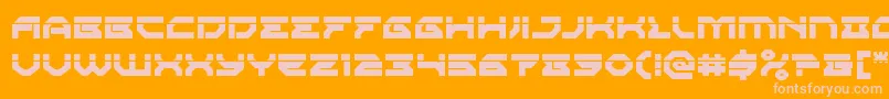 フォントXenodemonlaser – オレンジの背景にピンクのフォント
