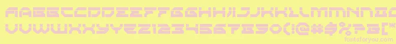 Xenodemonlaser-fontti – vaaleanpunaiset fontit keltaisella taustalla