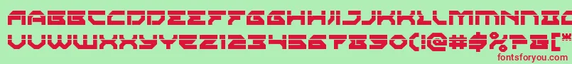 Xenodemonlaser-Schriftart – Rote Schriften auf grünem Hintergrund