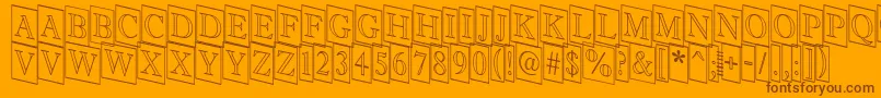 Antiqu9-Schriftart – Braune Schriften auf orangefarbenem Hintergrund