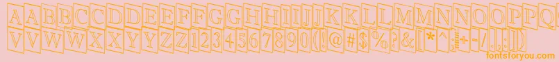 Antiqu9-Schriftart – Orangefarbene Schriften auf rosa Hintergrund