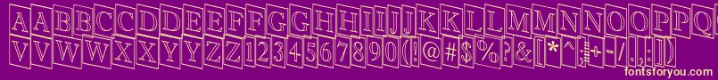 Saiba mais sobre a fonte Antiqu9 Fonte Antiqu9 – fontes amarelas em um fundo roxo