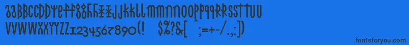 Linotypecethubala Font – Black Fonts on Blue Background