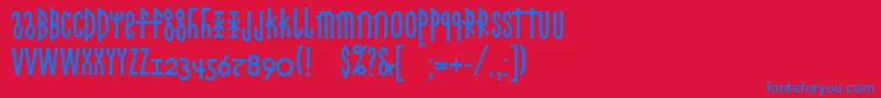 Linotypecethubala Font – Blue Fonts on Red Background