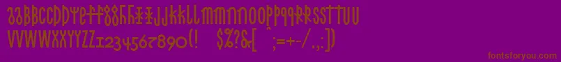 Linotypecethubala Font – Brown Fonts on Purple Background