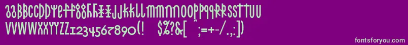 Linotypecethubala Font – Green Fonts on Purple Background