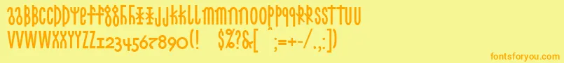 Police Linotypecethubala – polices orange sur fond jaune