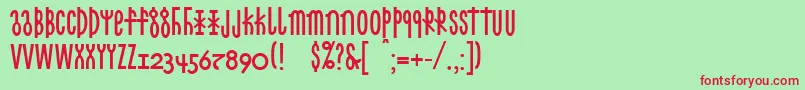 Linotypecethubala Font – Red Fonts on Green Background