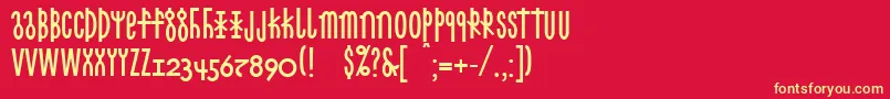 Linotypecethubala Font – Yellow Fonts on Red Background