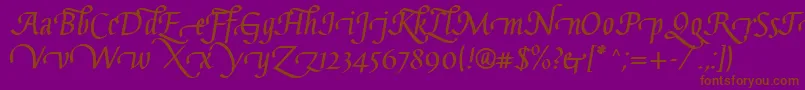 GaiusLtBoldSwashBeginning-Schriftart – Braune Schriften auf violettem Hintergrund