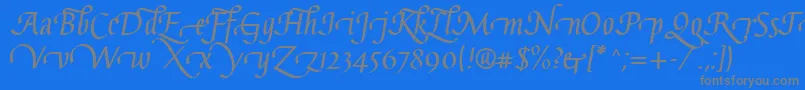 GaiusLtBoldSwashBeginning Font – Gray Fonts on Blue Background