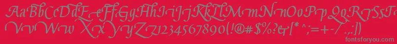 フォントGaiusLtBoldSwashBeginning – 赤い背景に灰色の文字