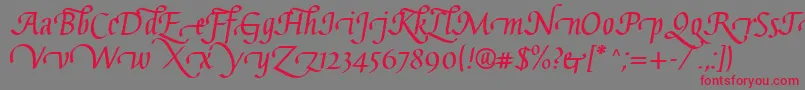 GaiusLtBoldSwashBeginning Font – Red Fonts on Gray Background