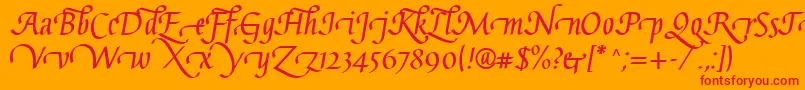 GaiusLtBoldSwashBeginning Font – Red Fonts on Orange Background