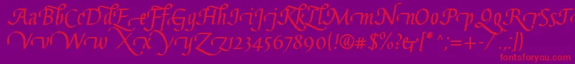 GaiusLtBoldSwashBeginning Font – Red Fonts on Purple Background