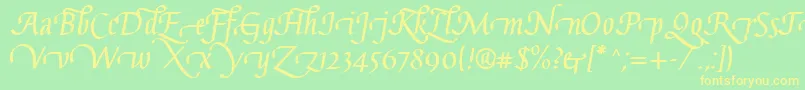 GaiusLtBoldSwashBeginning Font – Yellow Fonts on Green Background