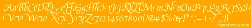 GaiusLtBoldSwashBeginning Font – Yellow Fonts on Orange Background