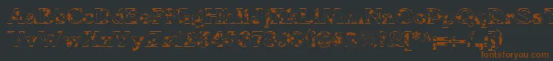 We6Db Font – Brown Fonts on Black Background