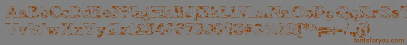 We6Db-Schriftart – Braune Schriften auf grauem Hintergrund