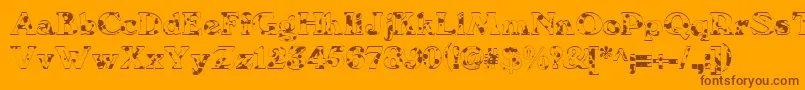 We6Db Font – Brown Fonts on Orange Background