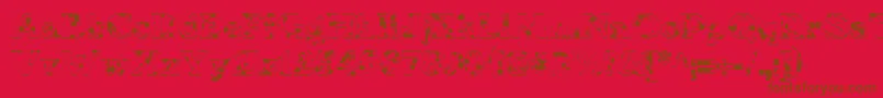 We6Db-Schriftart – Braune Schriften auf rotem Hintergrund