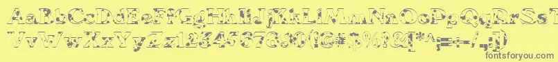 We6Db Font – Gray Fonts on Yellow Background
