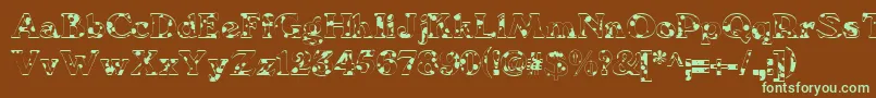 We6Db Font – Green Fonts on Brown Background