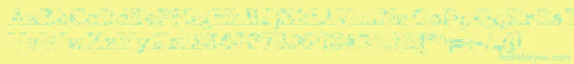 We6Db Font – Green Fonts on Yellow Background
