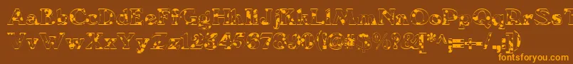 We6Db Font – Orange Fonts on Brown Background
