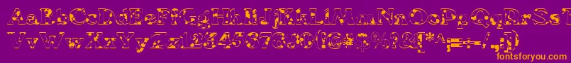 Шрифт We6Db – оранжевые шрифты на фиолетовом фоне