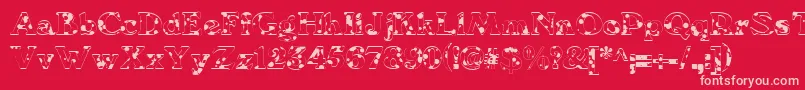 We6Db Font – Pink Fonts on Red Background