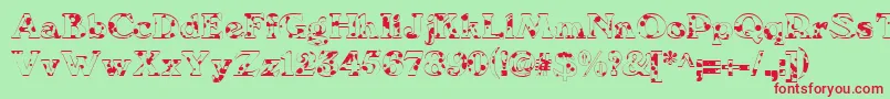 We6Db Font – Red Fonts on Green Background