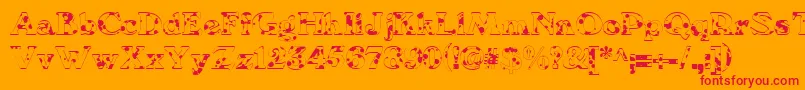 We6Db Font – Red Fonts on Orange Background