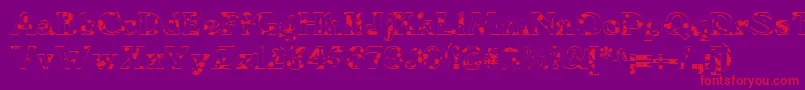 We6Db-Schriftart – Rote Schriften auf violettem Hintergrund