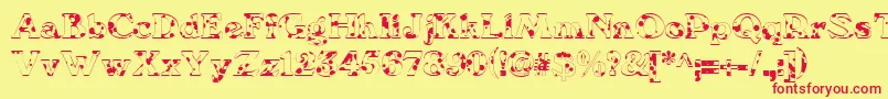 We6Db Font – Red Fonts on Yellow Background