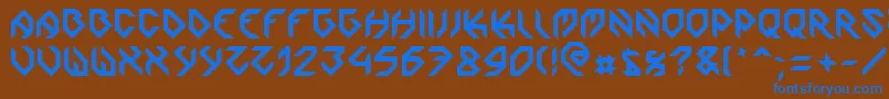 Zoomgroove Font – Blue Fonts on Brown Background