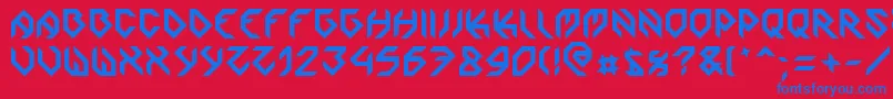 Zoomgroove Font – Blue Fonts on Red Background