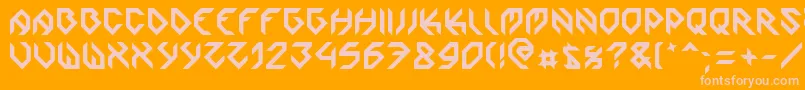 Zoomgroove Font – Pink Fonts on Orange Background